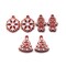 Cute Gingerbread Cookie Charms, 6 pieces, 3 Pairs of Tiny Charms for Christmas Earrings, Adorabilities